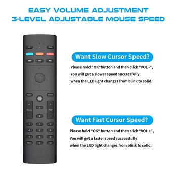 G40 Voice Search Air Mouse IR-Læring Gyro 2,4 G Smart Fjernbetjening til Apple TV, Roku for Vizio Android TV BOX