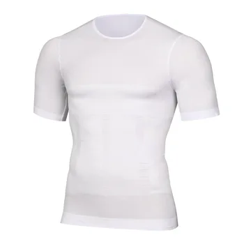 Mænds Slankende Shaper Kropsholdning Corrector T-Shirt Kompression Body Building Shirts