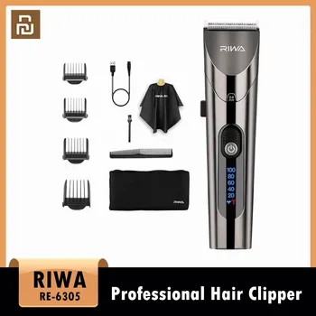 Xiaomi Youpin RIWA RE-6305 Professionelle Hair Clipper Vaskbar Genopladelig Metal Krop Frisør-Trimmer Carbon Stål skærehoved