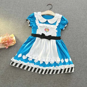 Baby Piger Tøj Minnie Alice Snow White Elsa Anna Rapunzel Dress Kids Tøj Sommeren Casual Kjoler Fødselsdagsfest Kostume