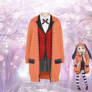 Anime Kakegurui Cosplay Figur Yomotsuki runa Cosplay Kostume JK Skole Piger Uniform Hoodie Halloween Kjole Parykker til Kvinder