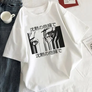 Grædende Pige, Kvinde T-shirt Æstetiske koreansk Stil Grafisk Harajuku T-shirt Tee Sort Manga, Anime Hvide Kvinder T-shirt Tøj
