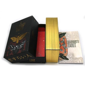 Den Sasuraibito Tarot 78 Kort Dæk og en Guidebog Forgyldt Kant Kort Family Party Board Game Oracle Card Divination Skæbne