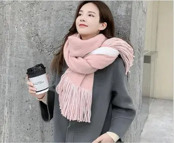 Tørklæde kvinder er efterår og vinter midten af lange koreanske varm hals matchende farve elskere silke tørklæde