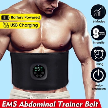 USB-Genopladelige EMS Trænings-og Slankende Bælte Intelligent LED Elektriske Mave Muskel Stimulator Abdominal Vibrationer Talje Massageapparat