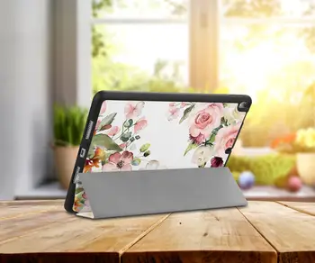 Farverige Blomster Case Til Ny iPad 10,2 tommer 2019 med Hårdt Tilbage Smart Stå Beskyttende Cover med Auto Sleep/Wake