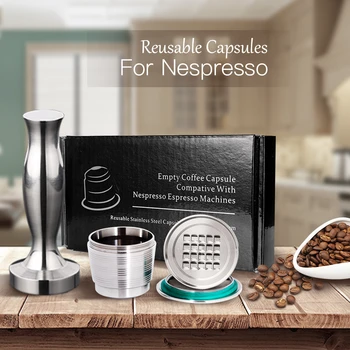 Rustfrit Stål Nespresso Cafeteira Capsulas De Cafe Recargables Reutilizables Genopfyldning Af Kapslen Kan Genbruges Og Filter Dripper