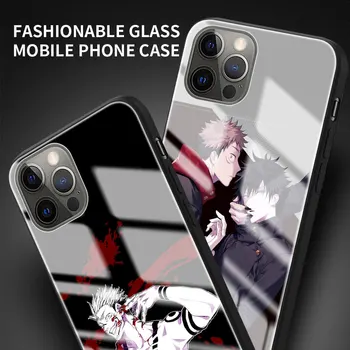 Hærdet Glas Phone Case For iPhone 12 Mini-11 Pro X XS Antal XR SE 2020 7 8 6 6S Plus Jujutsu Kaisen Hårdt Cover Coque Funda