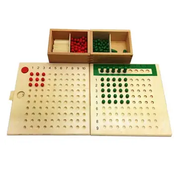 Tidligt Træ-Montessori Materialer, Matematik Undervisning Legetøj Multiplikation & Division Matematik Toy Perler yrelsen Rød Grøn Læring