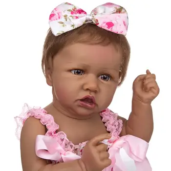 KEIUMI 23 Tommer Reborn Dukker Fuld Silikone Krop Realistisk Smuk Baby Doll Legetøj Til Pigen Børn Fødselsdag Chirldren Dag Gaver
