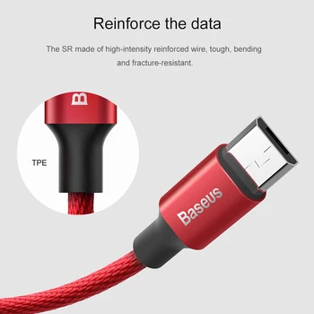 Baseus Mikro-USB-kabel-2A Hurtig Data Sync oplader kabel til Samsung for Huawei for Xiaomi Mobil Oplader mobiltelefon Kabel
