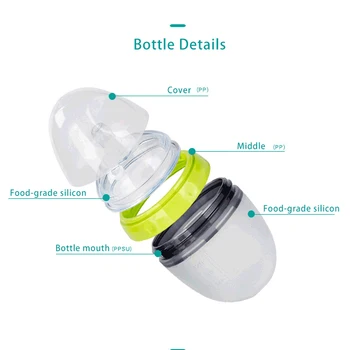 150\250ml fødevaregodkendt Silikone sutteflaske Ammende Baby Flasker Brede Mund mælkeflasker Spædbarn-Arkføderen Af BPA-Fri Sikkert Foder