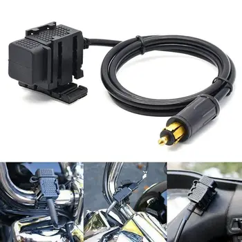 Nye 12V-24V Vandtæt Motorcykel DIN Hella Powerlet Stik til 2.1 En Dual USB Oplader Stik Power Adapter Med 1,8 m Kabel til BMW
