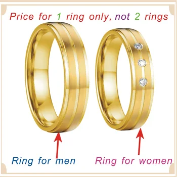 Klassiske Ægteskab par vielsesringe til mænd og kvinder Golden hans og hendes Elskere Alliance smykker finger ring
