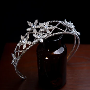 Krystal Brude Bryllup Crown Diadema Pige Diademas Para El Pelo Mujer Ozdoby Gøre Wlosow Pandebånd For Kvinder Rhombus Bijoux Femme