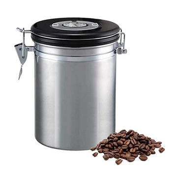 Kaffe, Mel, Sukker, Rustfrit Stål Container Dili Køkken Opbevaring Dunk Vakuum Co2 Ventil Lufttæt Og Container Opbevaring Ca