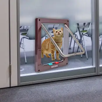 Aflåselige Kæledyr Plast Gate Døre 4 Vejs Hund Kat Sikkerhed Klap Killing Hvalp Interaktive Døren til Husstandens Kat Hund Indretning