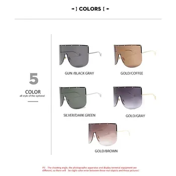 DENISA Mode, store Solbriller Til Kvinder 2019 Brand Designer Uindfattede Store Solbriller, En Linse Briller Nuancer Til Kvinder G2201