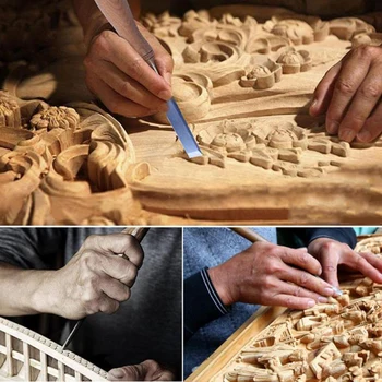 12 Stk Manuel Træ Udskærings Hånd Mejsel Værktøj, der er Professionel Tømrer Træ Udskærings Mejsel DIY Detaljeret håndværktøj