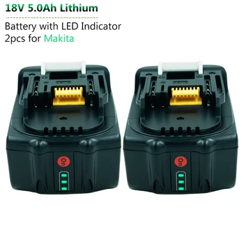 2/3STK 18V 5000mAh Batteri med LED-Indikator for Makita LXT Lithium-Ion-Power Tools 194205-3 BL1850 BL1840 BL1860
