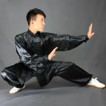 USHINE HX11 hvid sort gul TaiChi performance tøj lang-ærmet KungFu uniform Wushu TaiChi uniform Børn, Mand, Kvinde