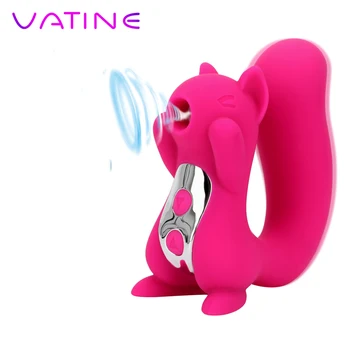 VATINE 10 Frekvens Sugende Egern Forme Klitoris Slikning Stimulator Nipple Sucker Tunge Vibrator 10 Frekvens Vibration