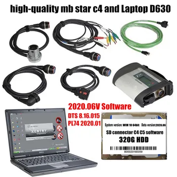 2020 OBD2 Scanner MB STJERNEDE C4 Star Diagnose SD-C4, værdiboks til Bærbar D630 med den seneste software for Benz bil diagnostisk værktøj for Benz