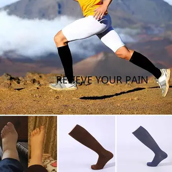 Multi - farve tryk åreknuder ben kompressionsstrømper lindring af smerter i knæet sport sokker støtte strække åndbar fodbold sokker