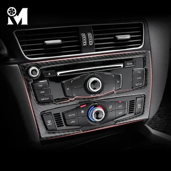 Carbon Fiber Bil Interiør Trim Aircondition CD-Kontrolpanel Dekorativ Bil Styling Klistermærker Til Audi Q5 Auto Tilbehør