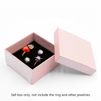 24pcs/masse smykkeskrin Sort Halskæde Boks til Ring gaveæske Papir Smykker Box Emballage Armbånd, Øreringe Skærm med Svamp