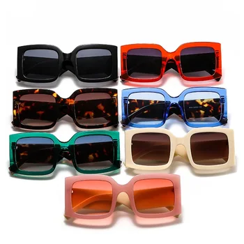 Retro Farve Square Solbriller Kvinder Brand Overdimensionerede solbriller Mænd Vintage-Pladsen Nuancer Dame Oculos zonnebril UV400