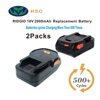 2STK 2.0 Ah Bærbare Batteri RID18B Li-ion Batteri 18V Erstatning for Ridgid R840084 AC840084 130383025/AEG L1830R B1820R L1815R
