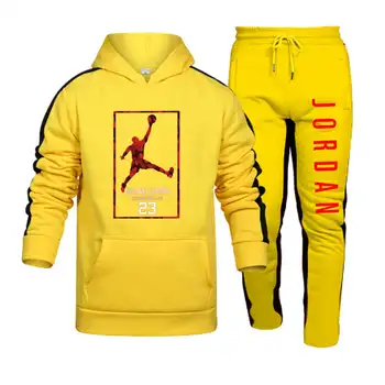 Ny Mænds Hooded Sweater Passer til Jordan 23 Sportstøj Pullover Sweater Hoodie + Sweatpants Jogging Mænds Jumper 3XL Sports-To-b