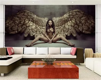 3d Tapet Til Køkken Golden Bevingede Sexy Babes Hjem Indretning Stue, Soveværelse Wallcovering HD Wallpaper