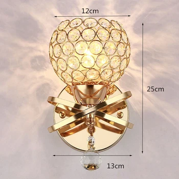 Europæiske Splint Guld Krystal Sengen Væglampe Kreative Enkelt Hoved Kunst E27 Midtergangen Væglampe Badeværelse Spejl Hjem Decro Lampe