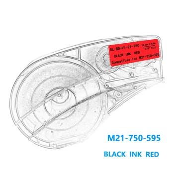 Bmp21 M21-750-595 Mærke Tape-Sort På Hvid gul Rød vinyl film Kompatibel for BMP21 Plus-ID-PAL LABPAL Label Maker BMP21-LAB