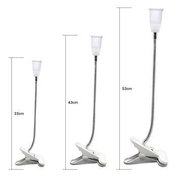 [DBF]AC 85-265V OS/EU Stik E27 sokkel 33 cm 43 cm 53cm Fleksibel Klip Skifte LED-Lampe Holder Stik Strøm Kabel