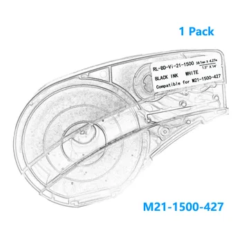 Bmp21 M21-1500-427 Mærke Tape-Sort På Hvid vinyl film Kompatibel for BMP21 Plus-ID-PAL LABPAL Label Maker Kabel-mærket