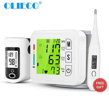 OLIECO USB-Genopladelige Digital Blood Pressure Monitor af Elektrisk Finger Pulse Oximeter Gave LCD-Bløde Hoved Termometer SPO2 PR