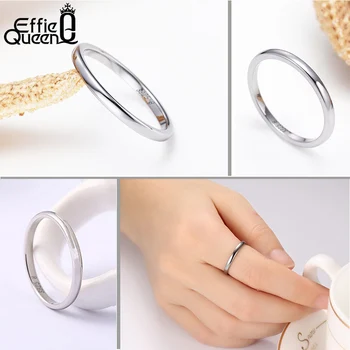 Effie Dronning Enkle Design Classic 925 Sterling Sølv Kvinder Brand Ringe til forlovelsesfest Smykker Gave Engros SR74