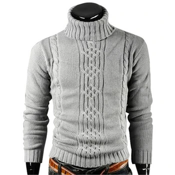 Vinter Varm Turtleneck Sweater Mænd Vintage Tricot Trække Homme Casual Pullovere Mandlige Outwear Slank Strikket Sweater Solid Jumper
