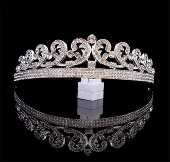 Barok Prinsesse Diana William Kate Bridal Crown Tiaras Boutique Rhinestone Diadem Slør Tiara Pandebånd Bryllup Hår Tilbehør