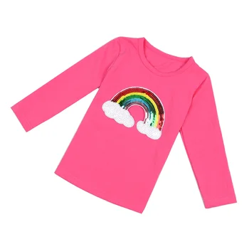 Børn Tøj Tegnefilm Børn Piger med Lange Ærmer Children ' s Rainbow T-shirt Bunden Shirt Forår og Sommer Efterår T-shirt