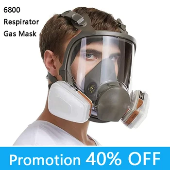 6800 Anti-Tåge, Støv Fuld Ansigtsmaske, Som Respirator Industri Maleri Sprøjtning Gasmasker Med Filtre, Sikkerhedsarbejde, Formaldehyd Beskyttelse