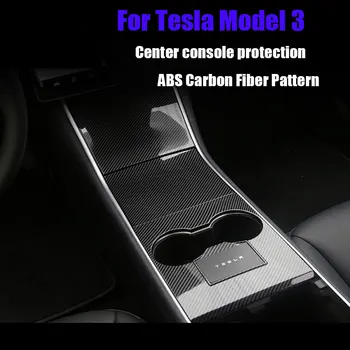 Center Kop Holder-Konsollen-Panel ABS Dække Trim For Tesla Model 3 Y Carbon Fiber tilbehør til bilen opbevaringsboks panel Kort trim