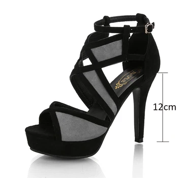 2020 kvinder sandaler, platform høje hæle peep toe pumper ankel strop sko med høj hæl kvinde gladiator sandaler shoes mujer tacon