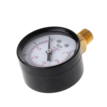 Vakuum manometer Mini Ringe lufttryk Meter Dobbelt Skala BAR inHg 1/4