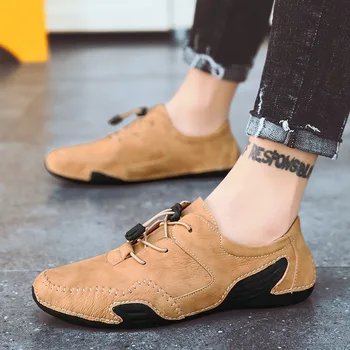 2020 Mænd Sneakers Ruskind Læder Sko Mode Åndbar Casual Sko Mænd Fladskærms Fritid Mærke Sko Mænd Chaussures Homme