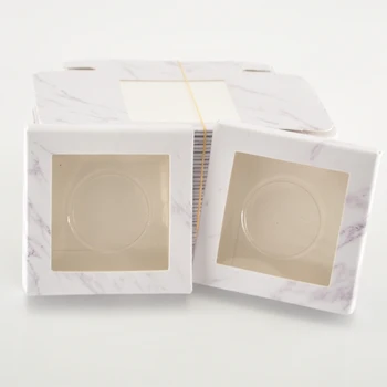 Engros papir eyelash max lash kasser emballage faux cils mink falske øjenvipper pakke marmor papir sag med skuffe bulk sælger