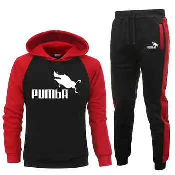 Mænds Pumba Sportstøj, der Passer Patchwork Print Bukser, Hoodie 2021 Sportstøj Mænds Sportstøj Jogging Harajuku Sportstøj
